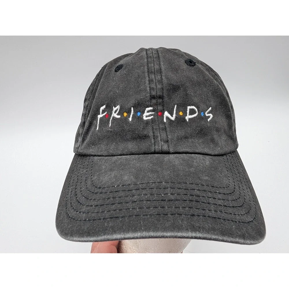 Port Authority Friends TV Show Logo Baseball Cap Hat Washed Black Adjustable